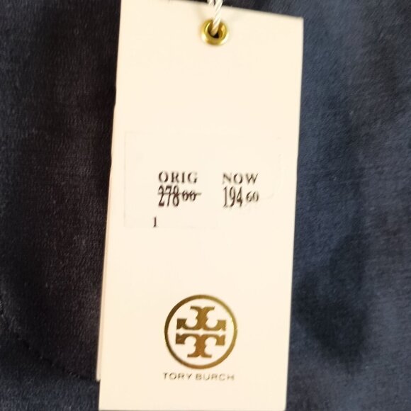 Tory Burch Vanner Pants Navy Size 12 NWT MSRP $278 Zip Front Stretch - Picture 6 of 6